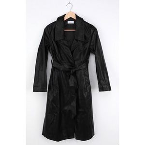 NWT Lulus Vegan Leather Peacoat